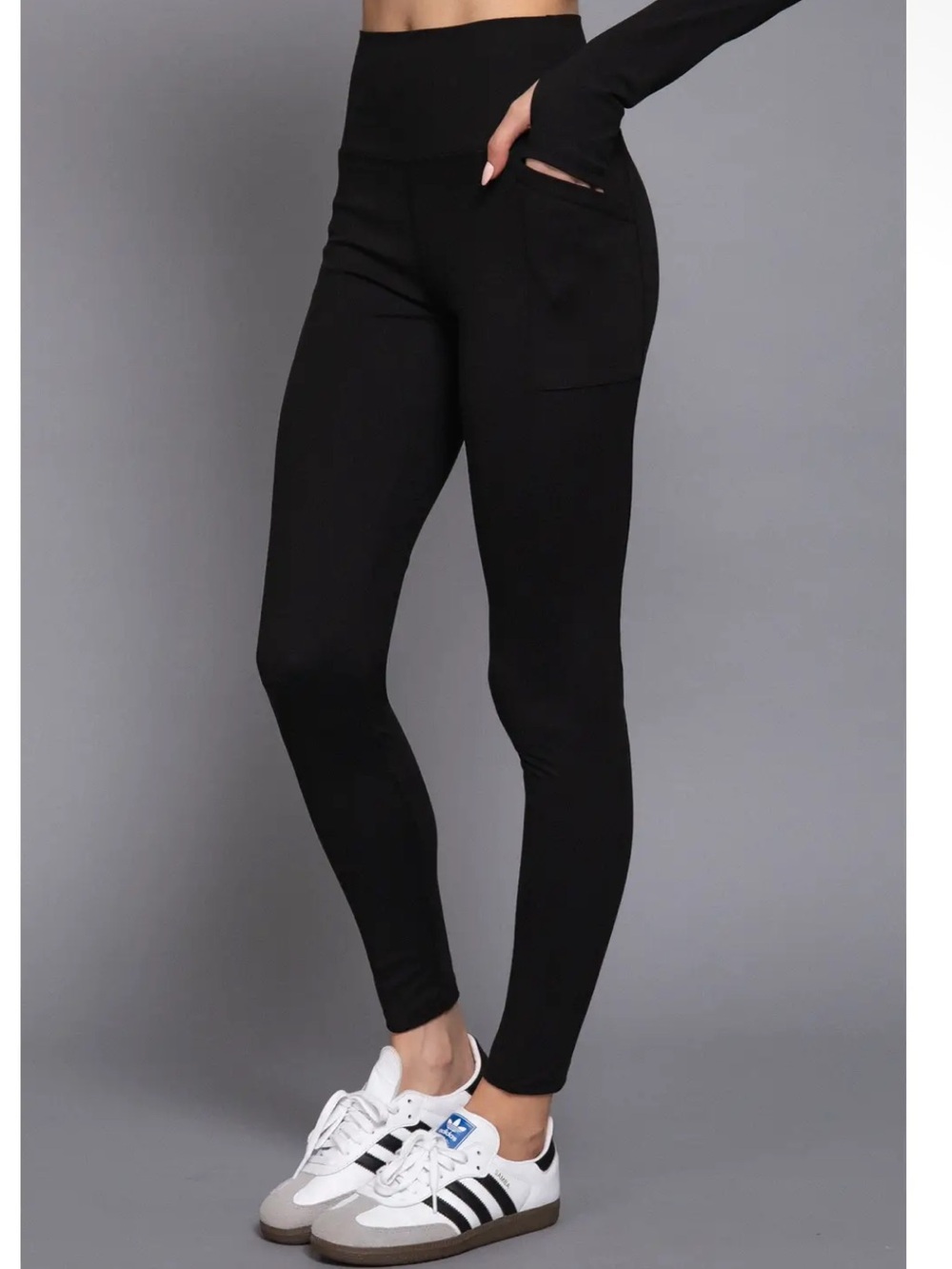 Active USA High-Waist Black Pocket Athletic Leggings